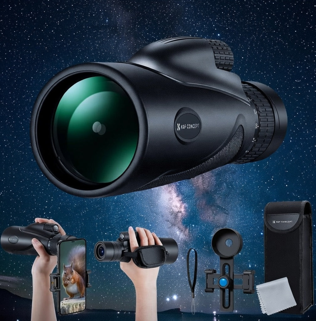 Monoculaire 8-32x50 HD à zoom continu avec clip smartphone
