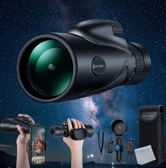 Monoculaire 8-32x50 HD à zoom continu avec clip smartphone