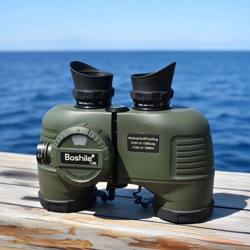 Jumelles 7×50 Nautiques – Télémètre, Boussole, Prisme BAK - 4, Lentilles FMC - Terra Aventure