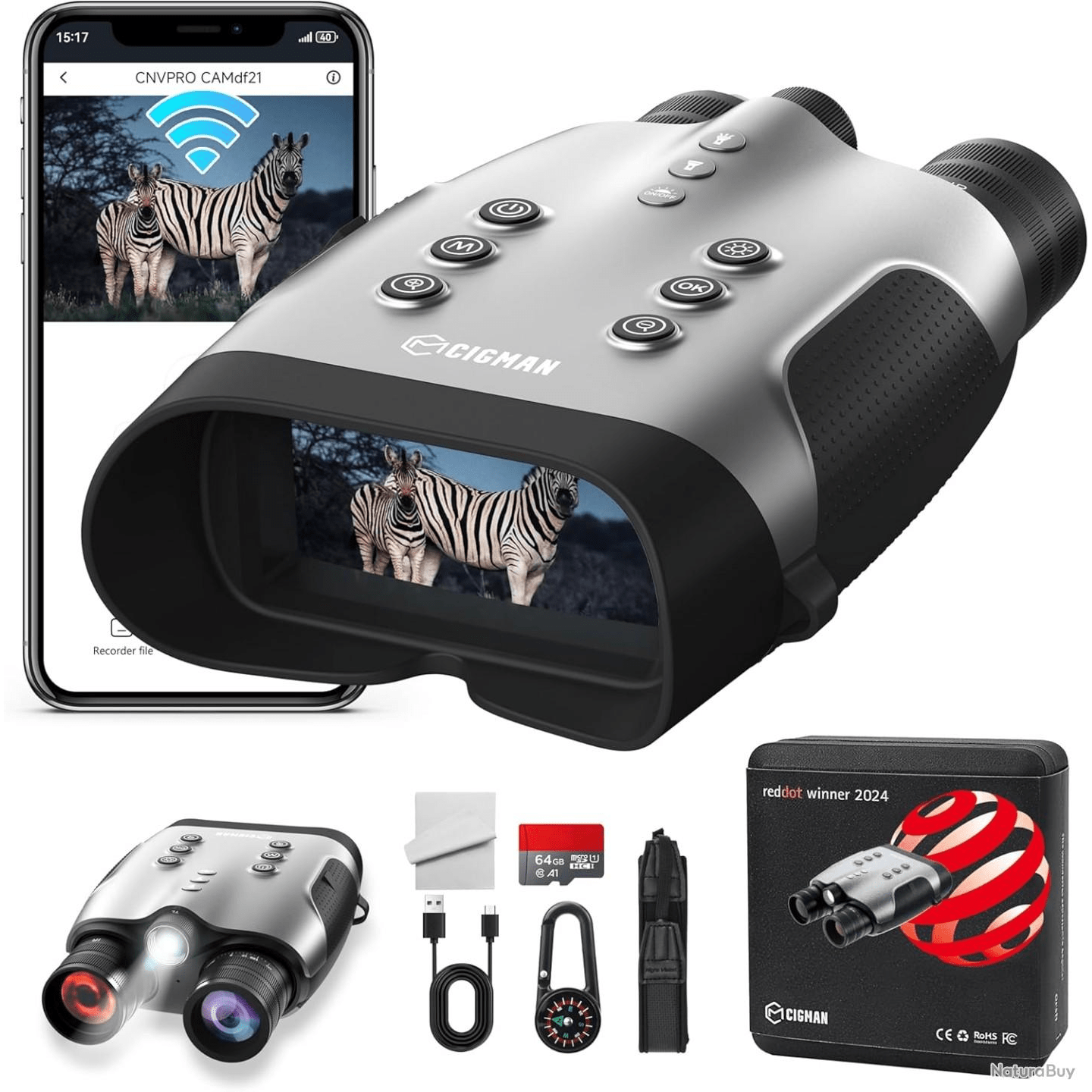 Jumelles Vision Nocturne Haute Performance Optique France 4K - Terra Aventure