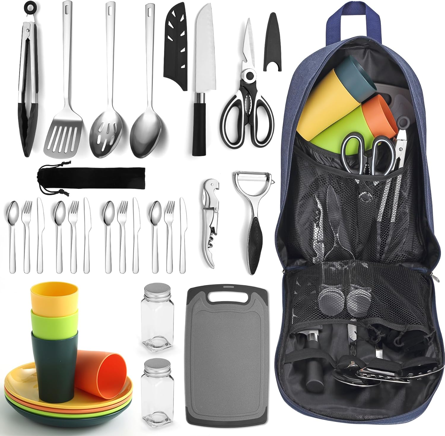 Kit ustensiles de camping Berglander – Couverts, assiettes et tasses pour cuisine extérieure - Terra Aventure