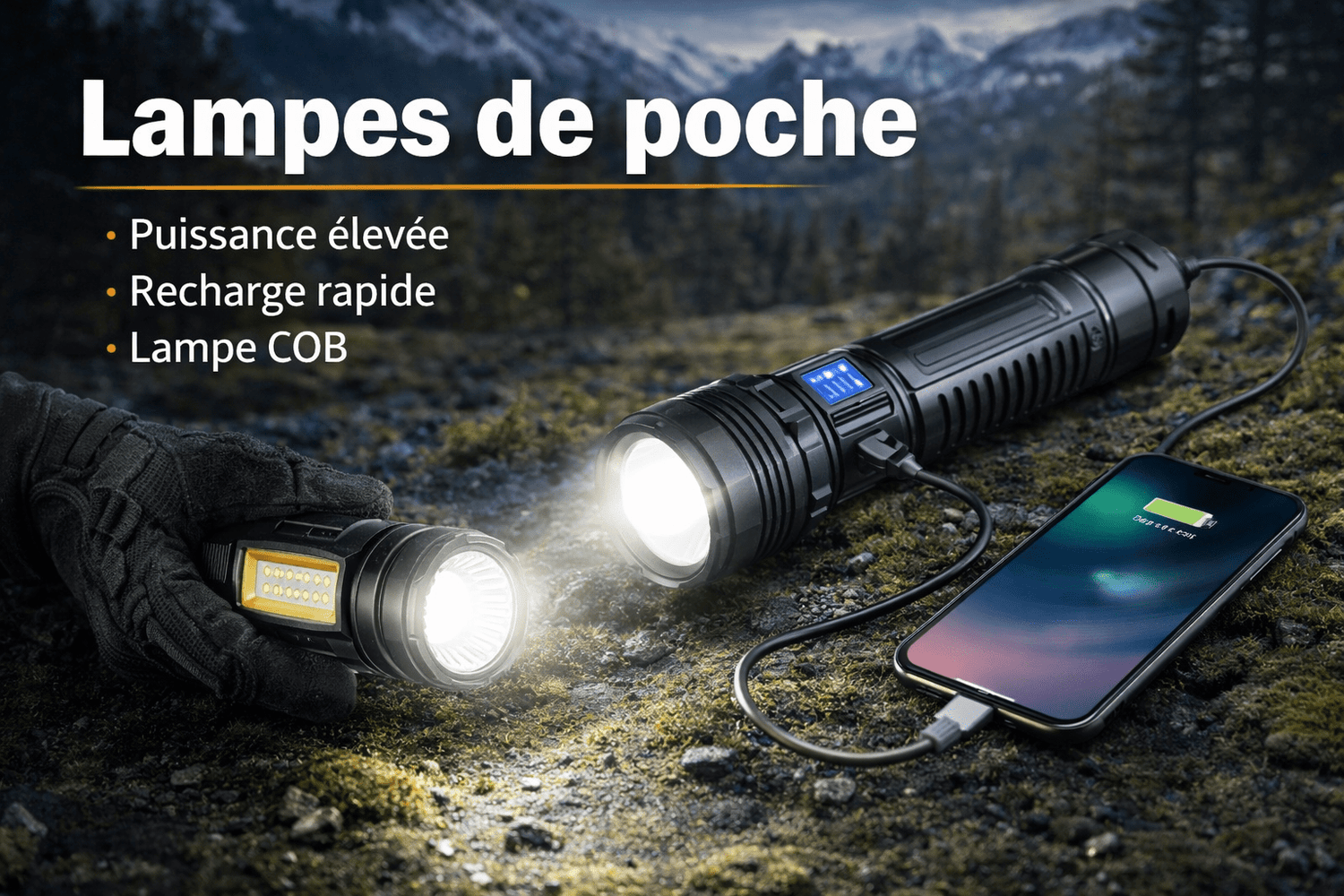 Lampe de poche ultra puissante à LED - Terra Aventure