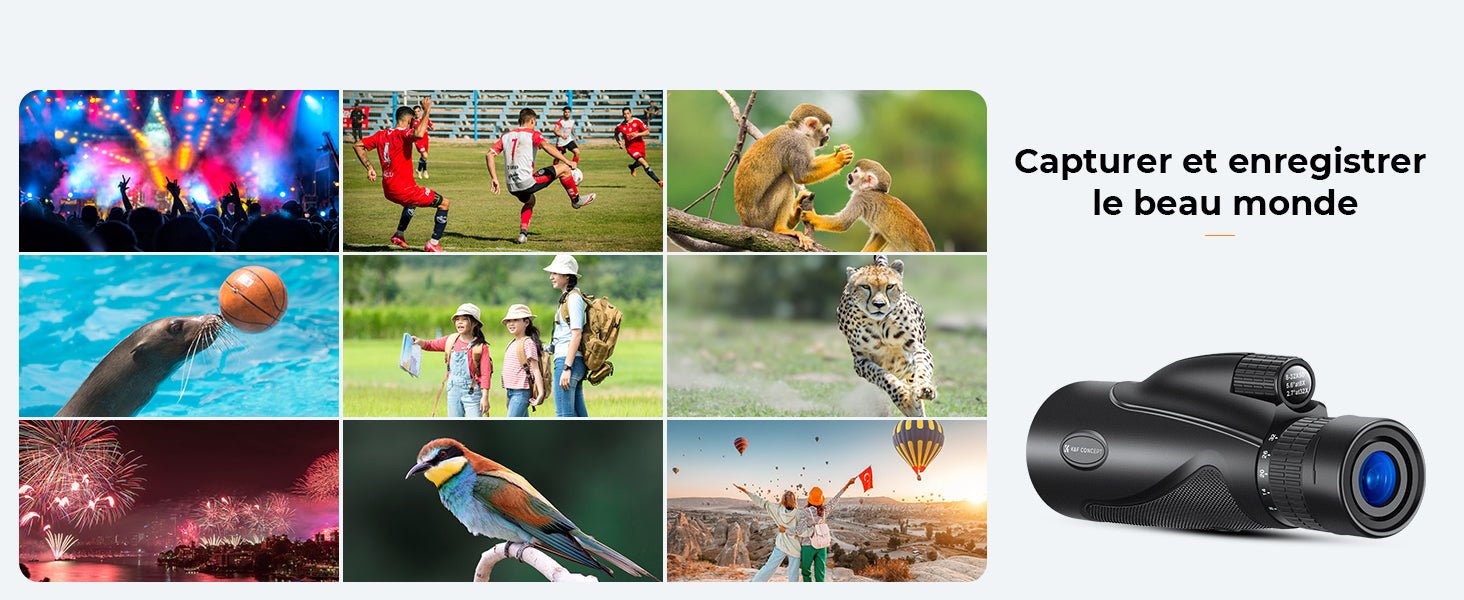 Monoculaire 8 - 32x50 HD à zoom continu avec clip smartphone - Terra Aventure