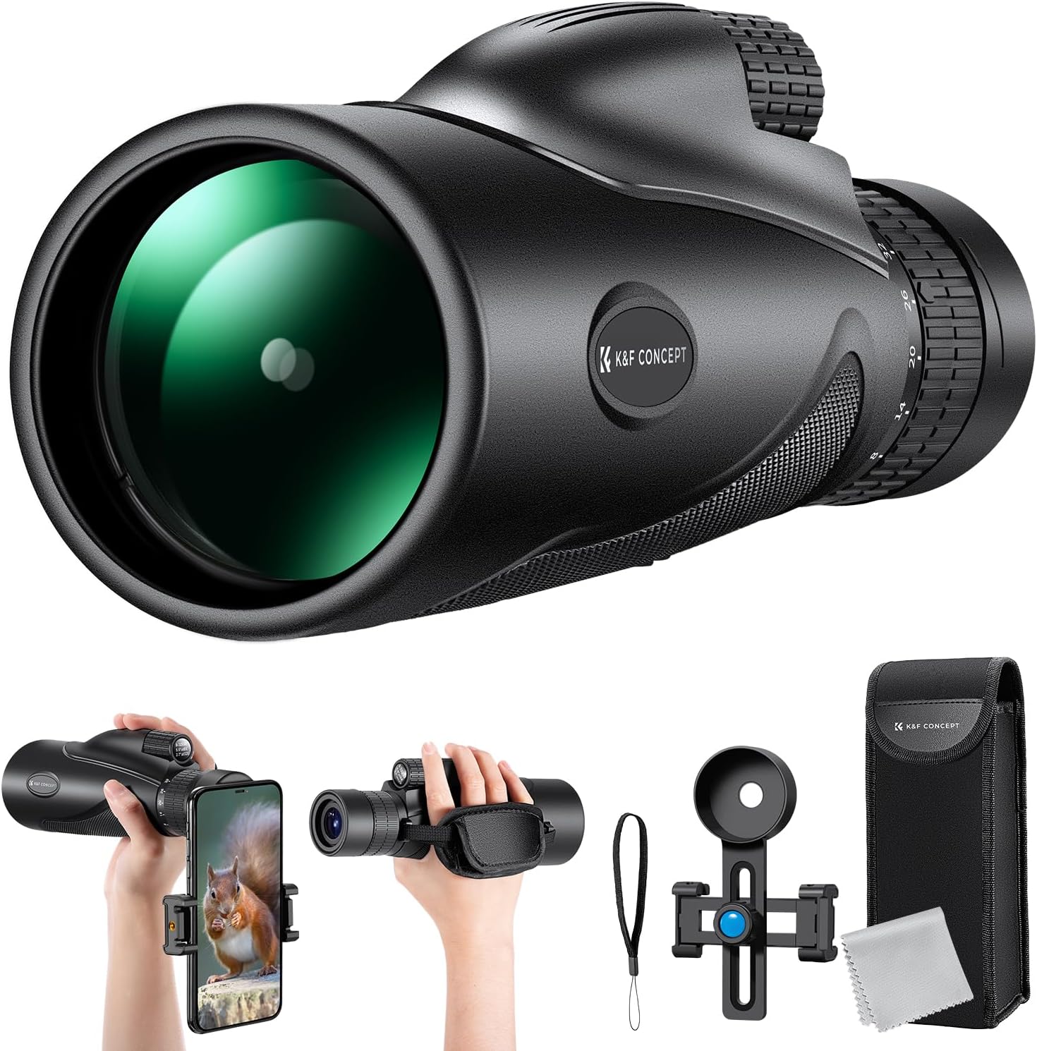 Monoculaire 8 - 32x50 HD à zoom continu avec clip smartphone - Terra Aventure