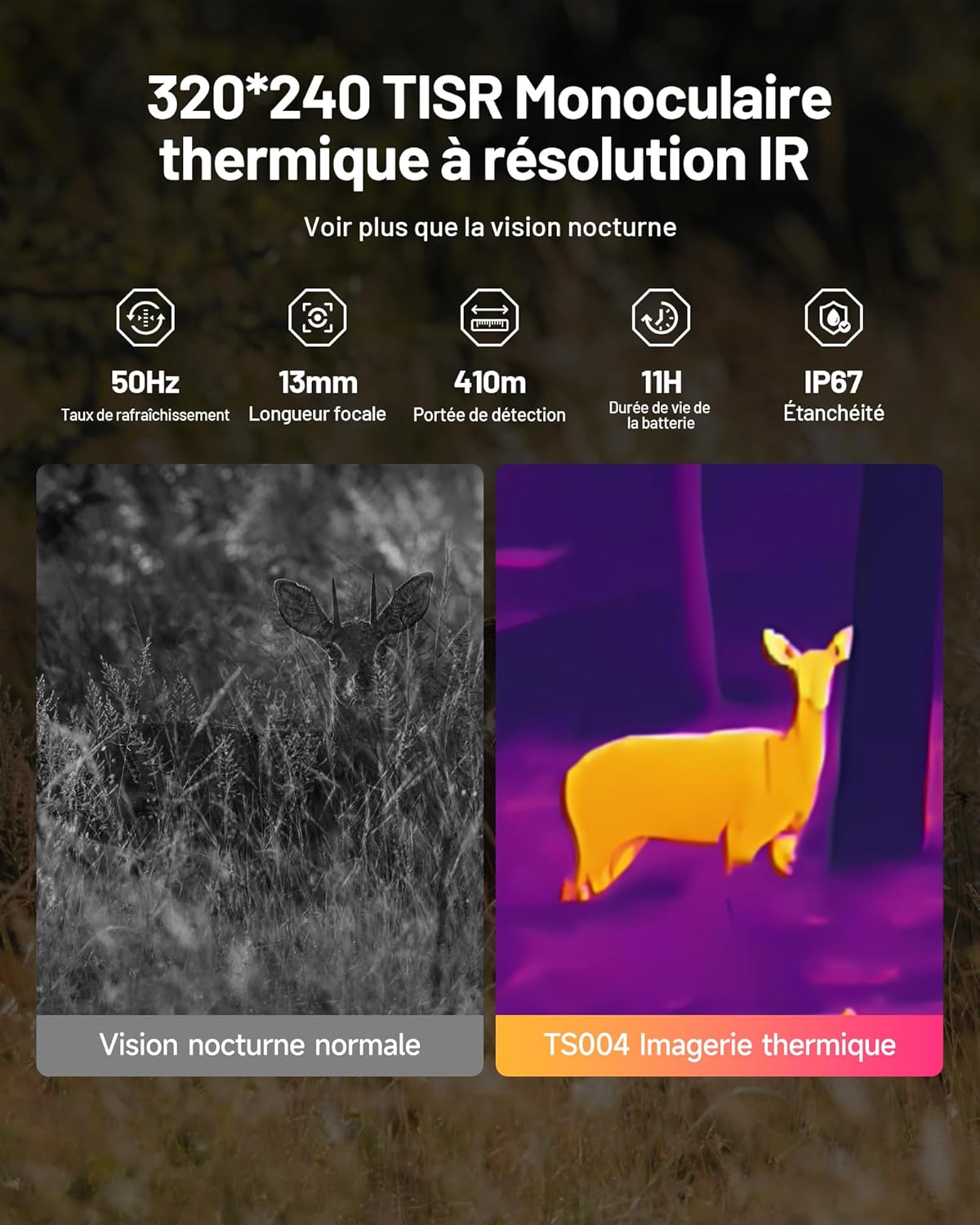 Monoculaire thermique professionnel 320x240 Terra Aventure