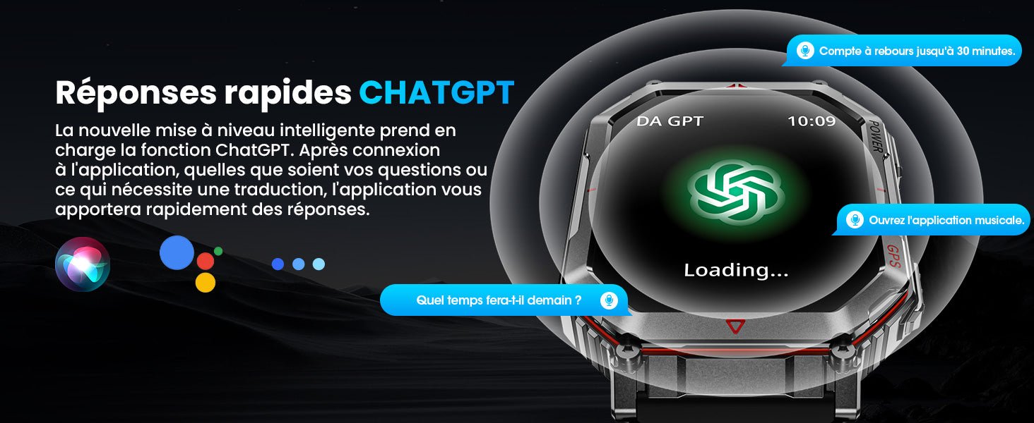Montre connectée militaire GPS boussole – Appels Bluetooth, écran HD 2,01”, Android & iOS - Terra Aventure