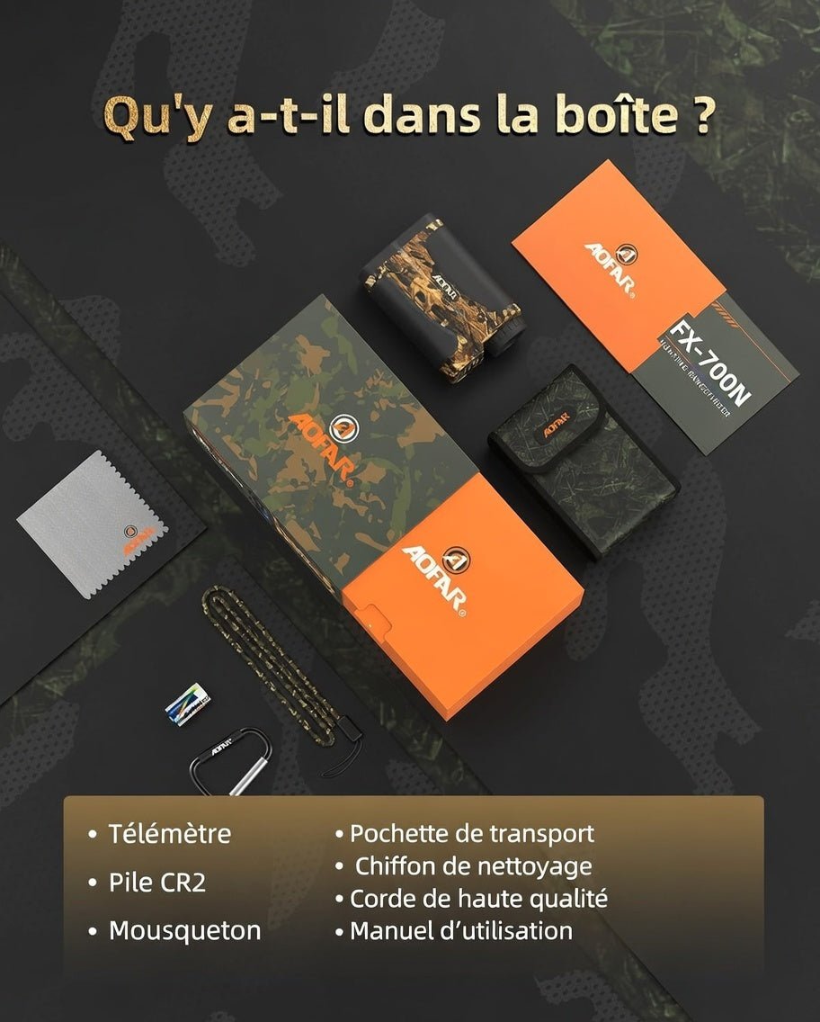 Télémètre laser chasse & golf 700 m - Grossissement 6x - Terra Aventure